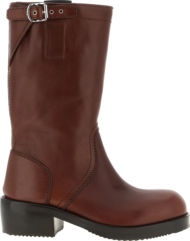 Dries Van Noten Brown Bovine Leather Over The Knee