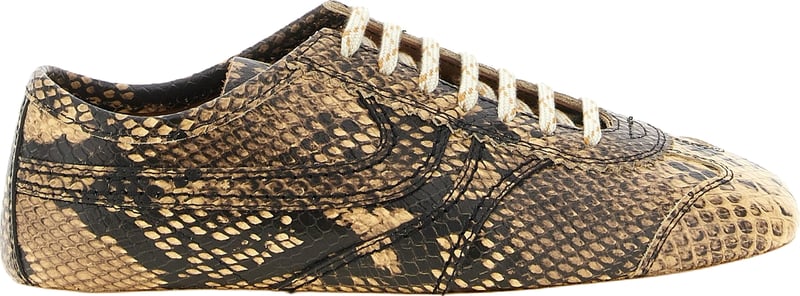 Snake Print Leather Sneakers