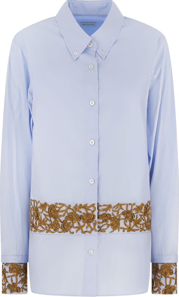 Dries Van Noten Light blue cotton shirt