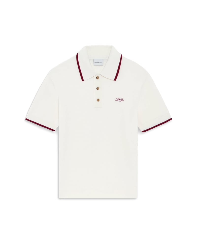 polo ecru afwerking rood