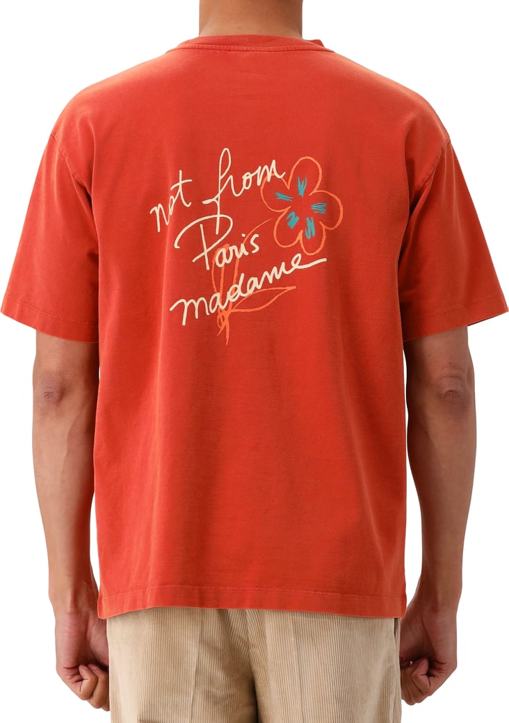 Drôle de Monsieur T-shirt Rood Esquisse Slogan