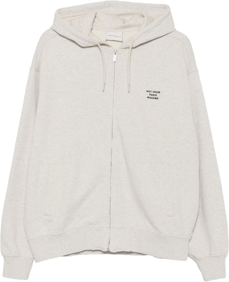 slogan zip sweatshirt