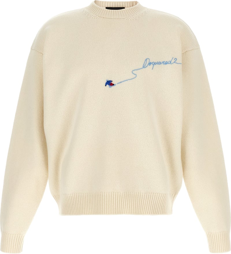 Dsquared² White Wool Cardigan