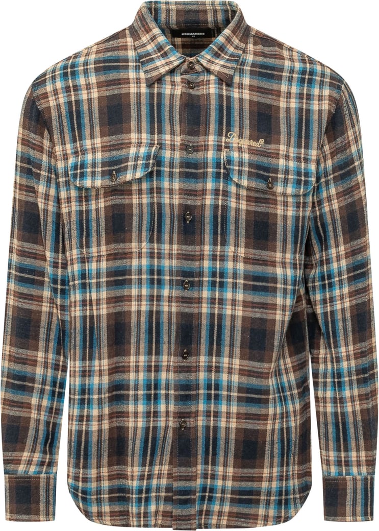 Camicia a Quadri con Tasche sul Petto