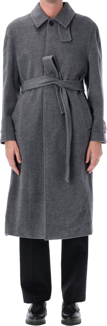 Single Breast Coat Melange Grey