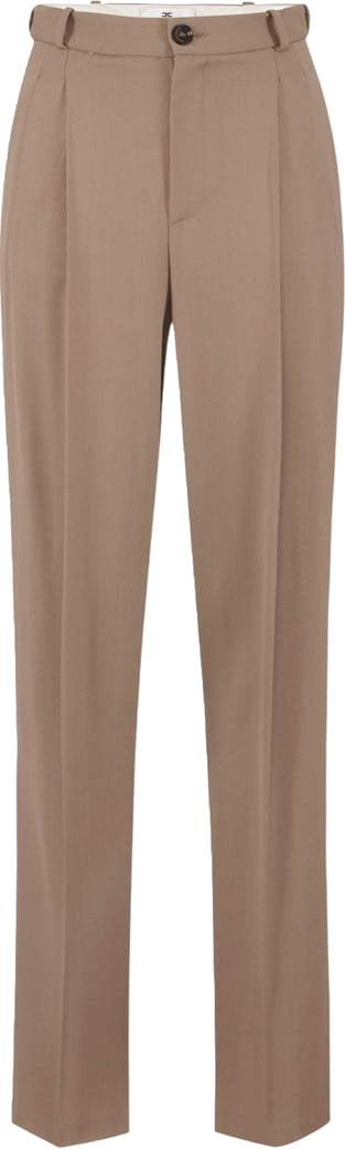 Pantalon pinces taupe argilla viscose Elisabetta Franchi Femme PA 176 6338 229