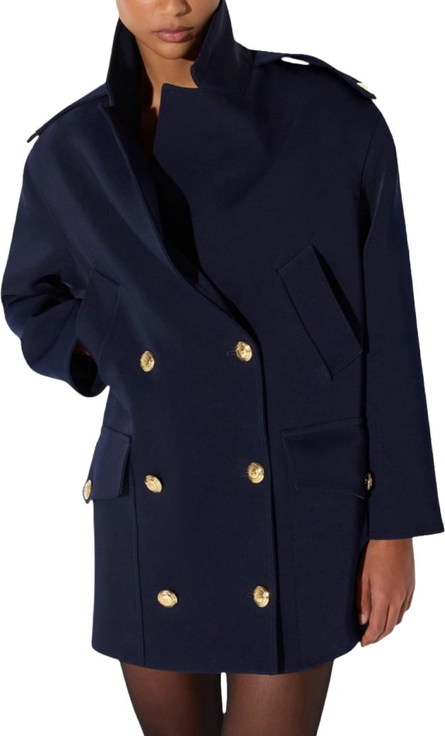 Caban tech marin black navy bouton doré Elisabetta Franchi Femme CP007 6388 H88