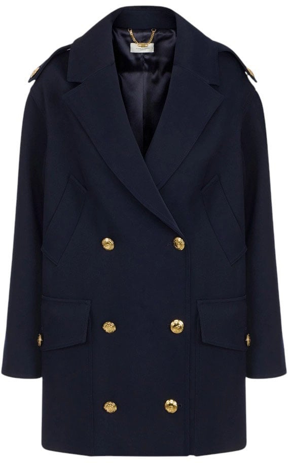 Caban tech marin black navy bouton doré Elisabetta Franchi Femme CP007 6388 H88