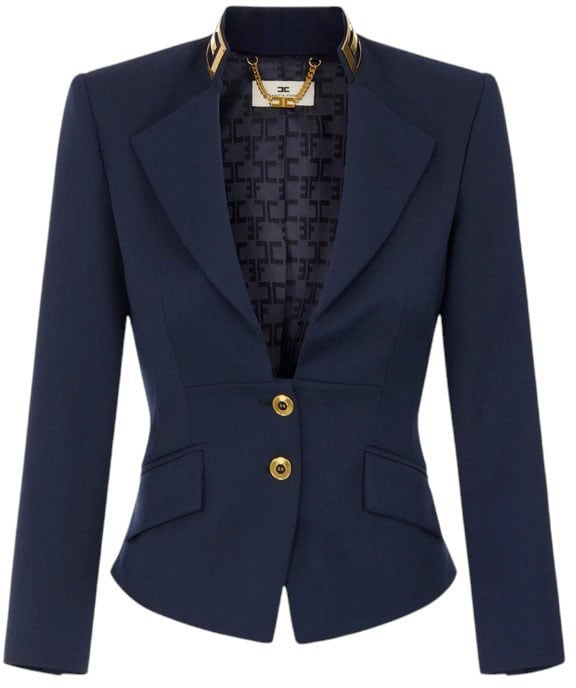 Veste spencer officier navy Elisabetta Franchi Femme GI249 6326 B75