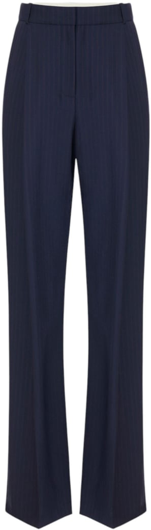 Pantalon pince large navy rayé rouge Elisabetta Franchi Femme PA176 6382 F09
