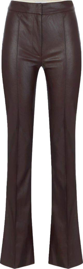 Pantalon cuir éco chocolat bootcut Elisabetta Franchi Femme PA188 4340 EV9
