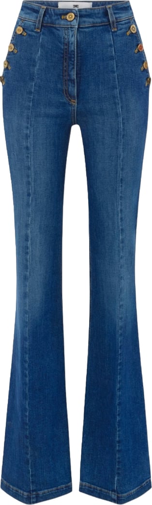 Jeans flare à pont denim délavé Elisabetta Franchi Femme PJ12D 003693 139