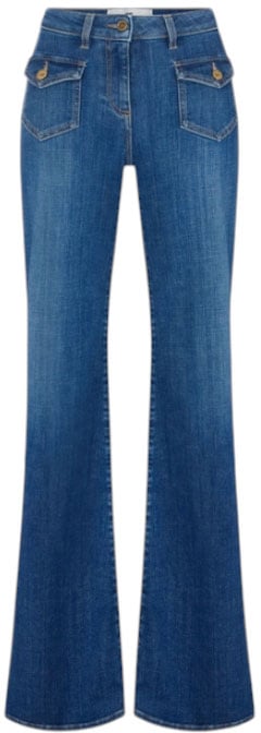 Jeans patte d éph poches plaquées brut délavé Elisabetta Franchi Femme PJ18N 06372 139