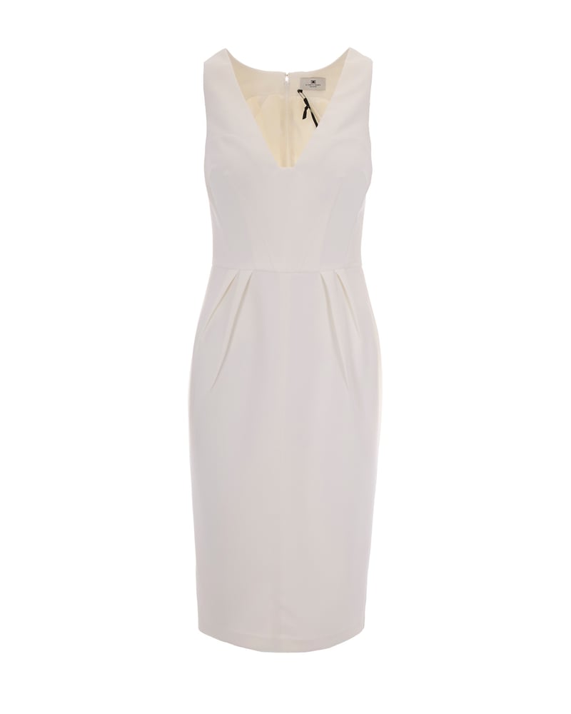Sleeveless Crepe Dress with Origami-Inspired Darts