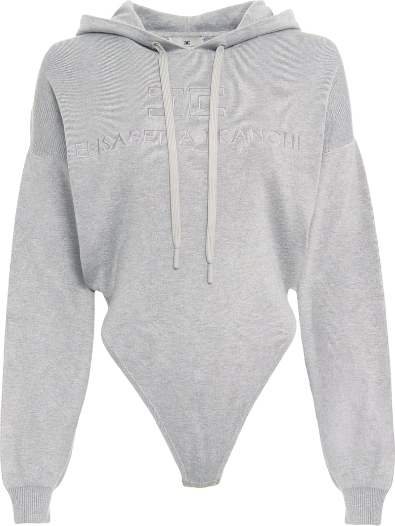 Knit bodysuit with hood