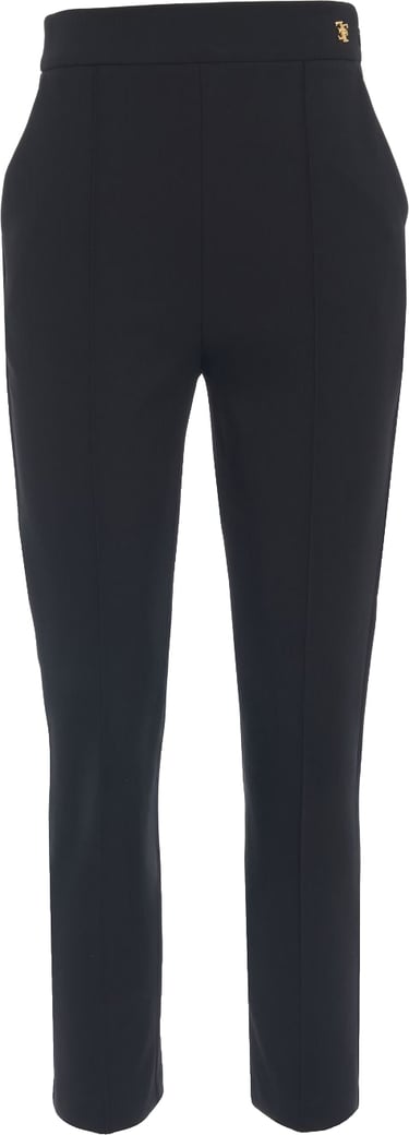 High-waist slim fit trousers