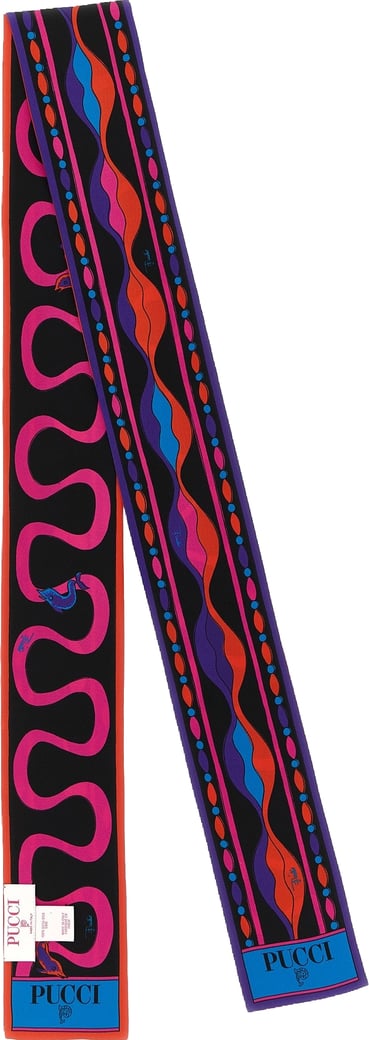 Geometric Patterned Silk Scarf