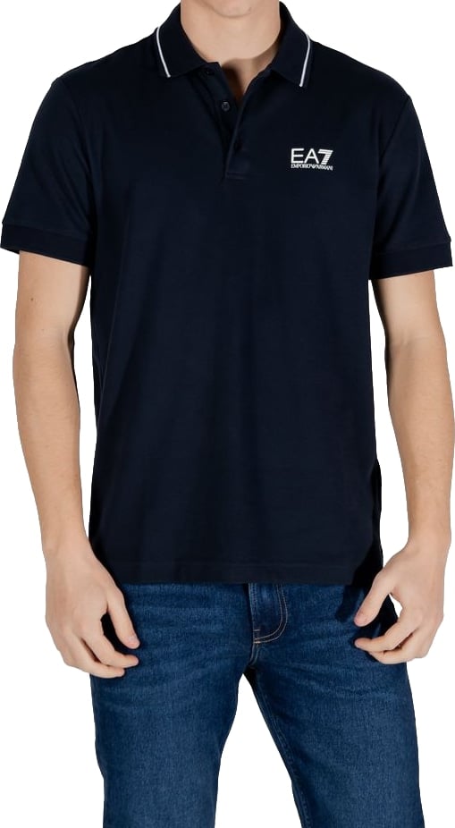 EA7 Emporio Armani Blue Cotton Polo Shirt