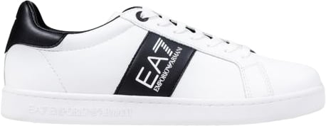 EA7 Emporio Armani Black And White Leather Low Top Sneakers