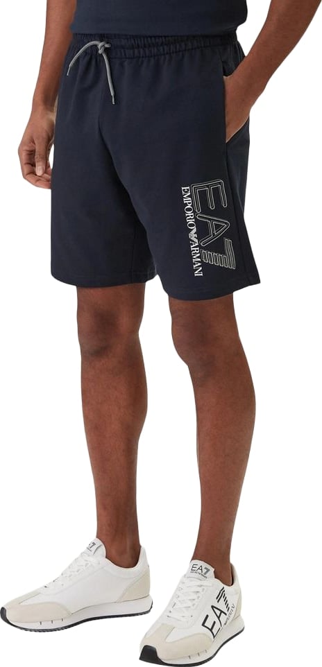 EA7 Emporio Armani Blue Cotton Bermuda Shorts