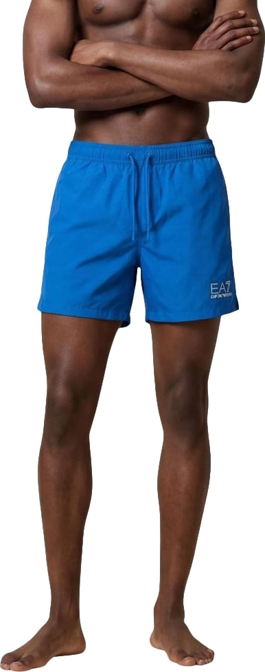 EA7 Emporio Armani Blue Polyester Swim Shorts