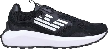EA7 Emporio Armani Black And White Polyethylene Athletic Sneakers