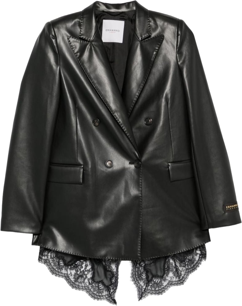 Ermanno Firenze Faux-Leather Blazer Jacket