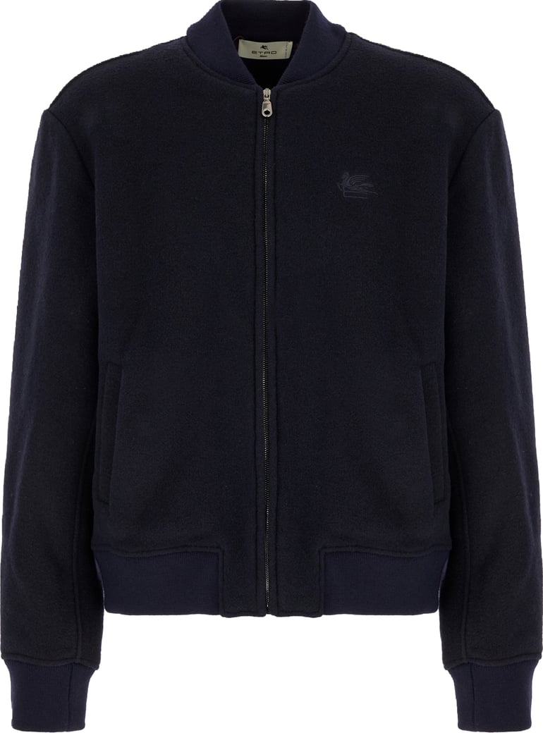 Etro Midnight blue wool blend jacket