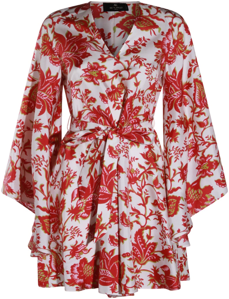 Floral Mini Dress with V-Neckline