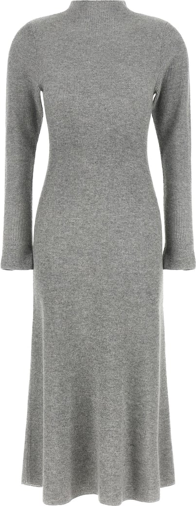Fabiana Filippi Gray Virgin Wool Midi Dress