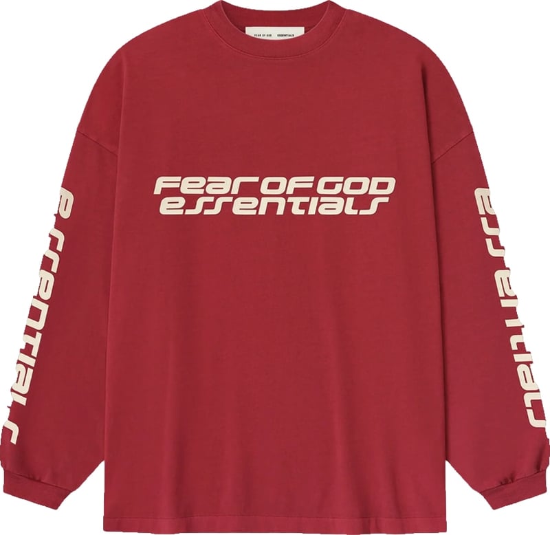 Fear of God Essentials 90s Longsleeve 'Crimson'