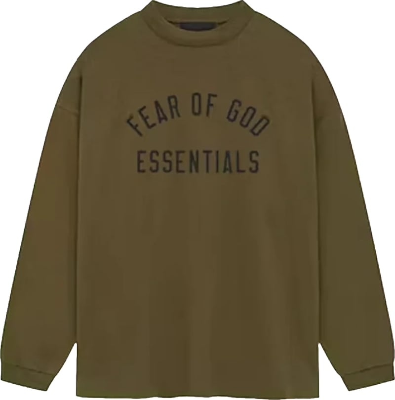 Fear of God Essentials Jersey Longsleeve Tee 'Olijf'