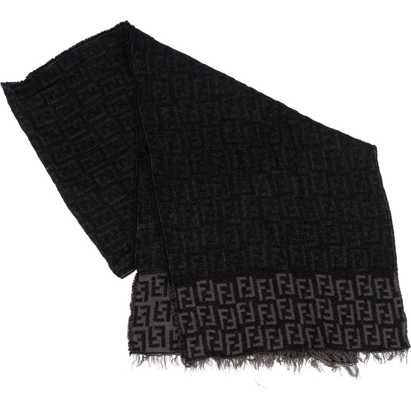Fendi Monogram FF Logo Lanan Wool Schal Scarf