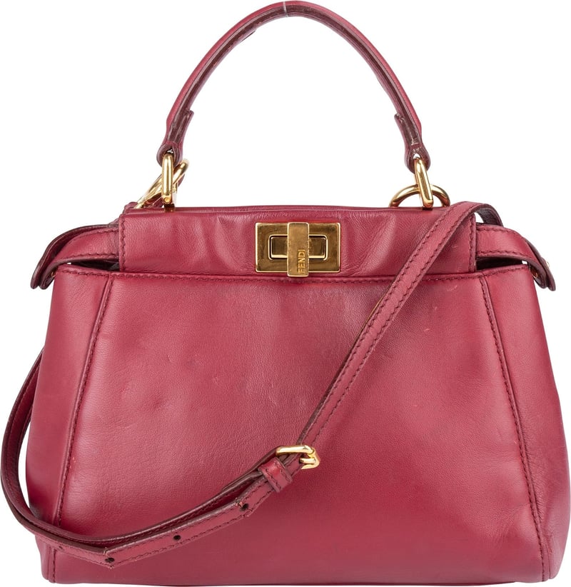 Fendi Leather Peekaboo Mini Handbag