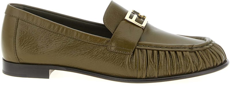 Fendi Bicolor Lamb Leather Slip-On Loafers