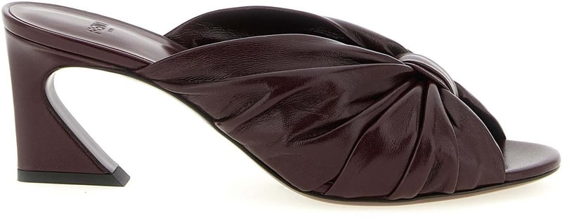 Fendi Bordeaux Lamb Leather Platform Sandals