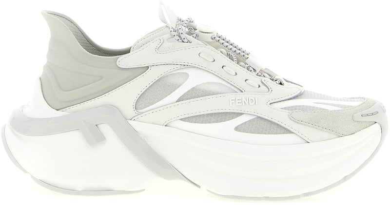 Fendi Gray Calfskin Athletic Sneakers