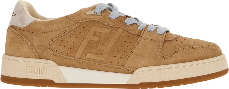 Fendi Beige suede leather sneakers