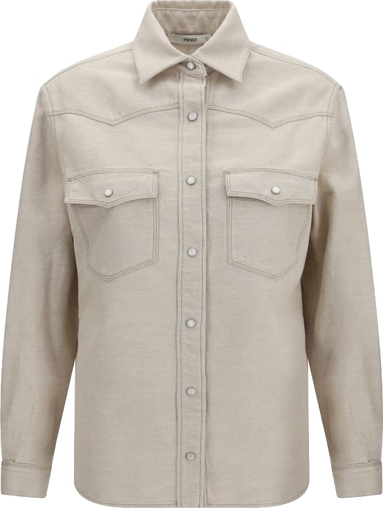 Fendi Beige Denim Shirt