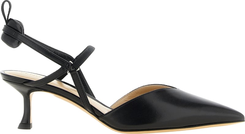 Fendi Black Calfskin Mid Heel Pumps