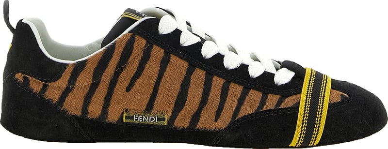 Fendi Brown Calfskin Athletic Sneakers