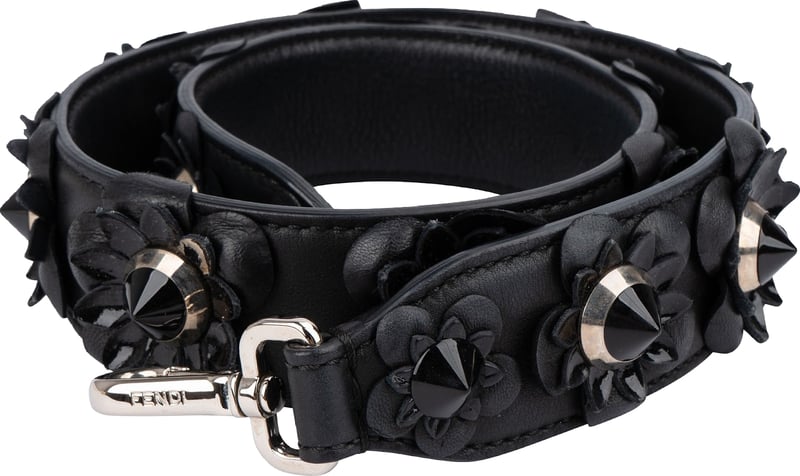 Fendi Leather Flowerland Studded You Bag Strap