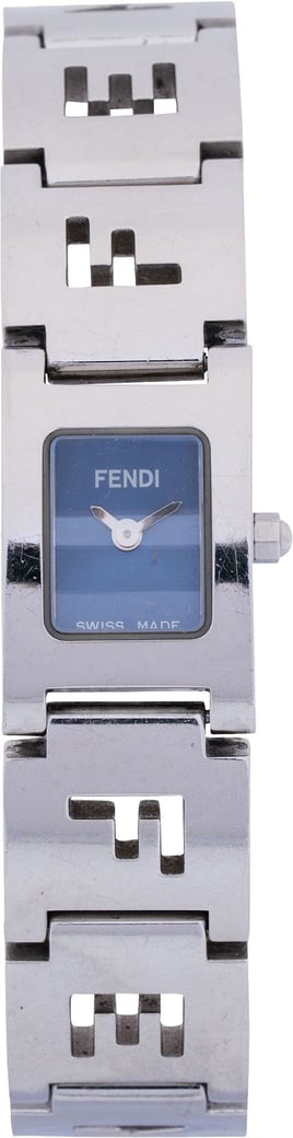 Fendi Silver Tone Orologi Chain Emblem Mania 3150L Woman Watch