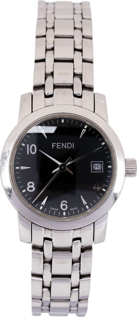 Fendi Silver Tone Orologi Faceted Crystal Watch