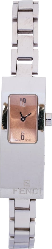 Fendi Silver Tone Long Tank 3300L Woman Watch