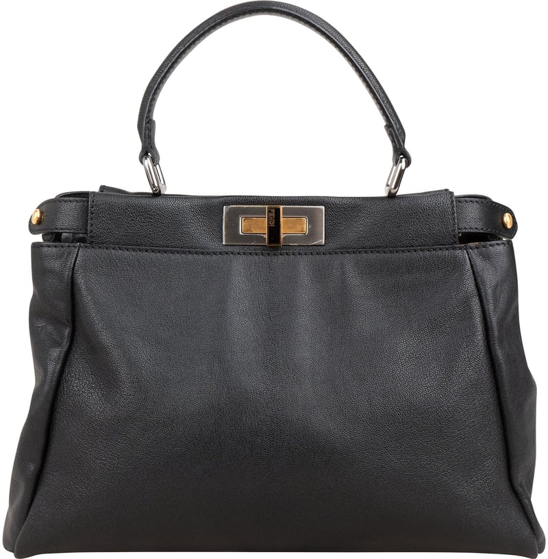Fendi Black Leather Medium Peekaboo Handbag