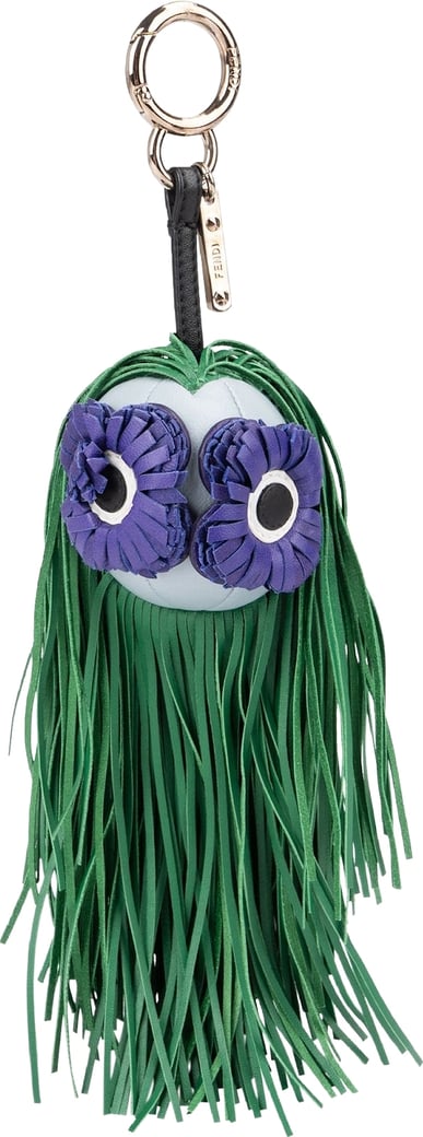 Fendi Fringe Tricolor Leather Fringe Eye Bug Bag Charm