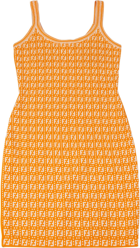 Fendi Multicolor Orange Viscose Dress (IT 36)