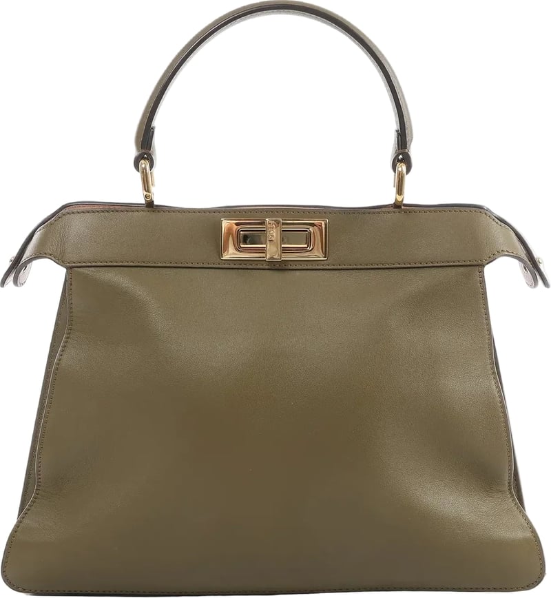 Fendi Peek-a-boo ICU Co., Ltd. Medium Leather Handbag in Green 8BN321