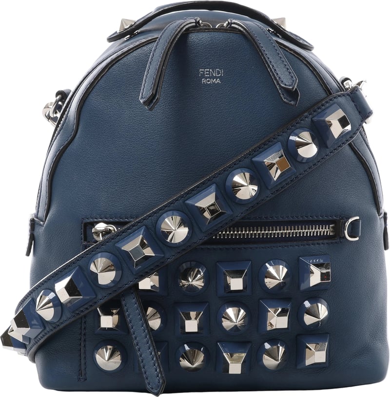 Fendi Borsa Vit Dolce Studs Leather Crossbody Bag Navy Blue 8BT281